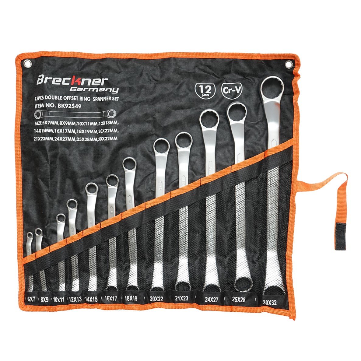 Set chei inelare cotite 12 buc. 6-32mm in husa textila Breckner Germany